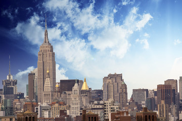 Poster - Clouds above New York City Skyscrapers