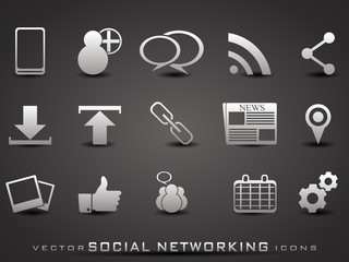 Poster - Vector social networking icons