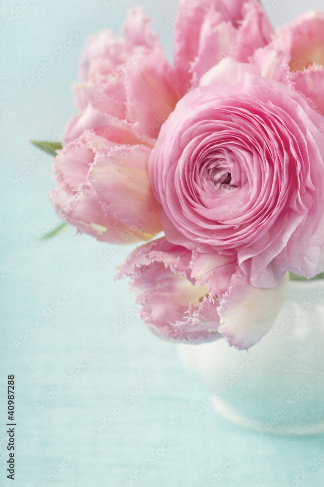 Pink flowers - obrazy, fototapety, plakaty 