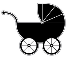 Baby Carriage - Isolated Silhouette
