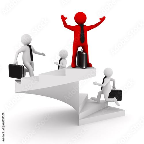 leadership concept on white background. Isolated 3D image
