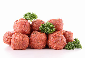 Poster - isolated raw meatballs