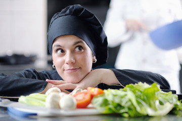 Canvas Print - chef preparing meal