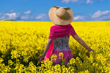 Young woman looking at the beautiful scenery