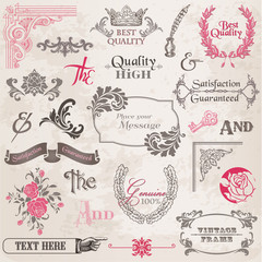 Sticker - Vector Set: Calligraphic Design Elements and Page Decoration, Vi