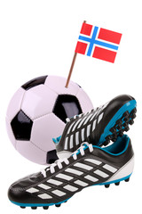 Soccer ball or football with a national flag