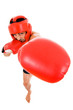 © cristovao31 - Top view of young Boxer fighter with boxing helmet and gloves ov