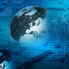 Global financial color charts and graphs