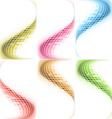 Wall Mural - Abstract mosaic different  colorful collection wave background