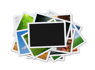 Aufkleber - Stack of instant photos with clipping path for the blank one