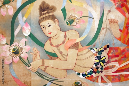 Naklejka nad blat kuchenny religious oriental paintings