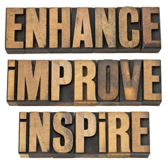 enhance, improve, inspire