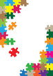 Colorful jigsaw puzzle vector background