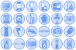 © ivolodina - Household appliances. Round blue icons