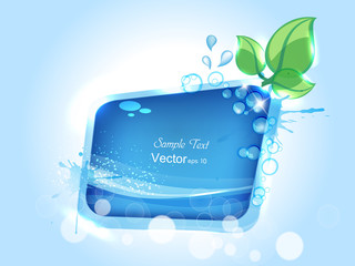 Sticker - illustration of water splash with space for your text.