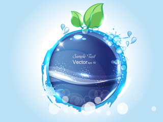 Wall Mural - illustration of water splash in circular shape with space for yo