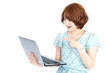 © one - Beautiful asian woman using a laptop computer