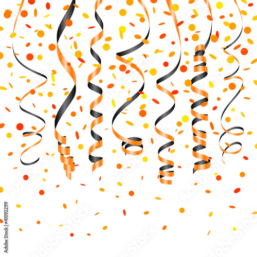 7 Streamer & Confetti Halloween Orange/Black Stock Vector | Adobe Stock