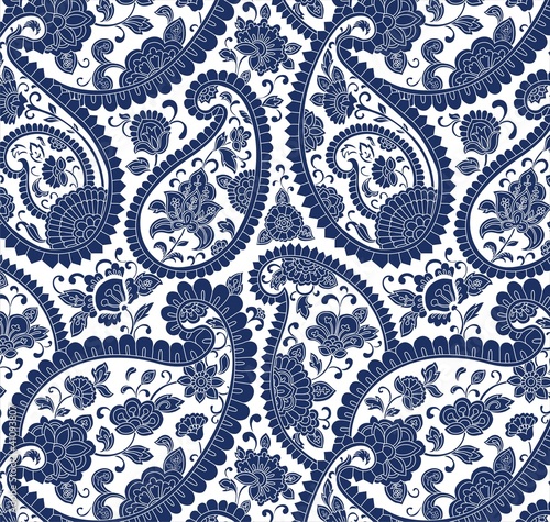 Tapeta ścienna Tradycyjny paisley kwiatowy wzór, tekstylia, Radżastan, Indie