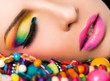 © VILevi - Woman face colourful make-up lips