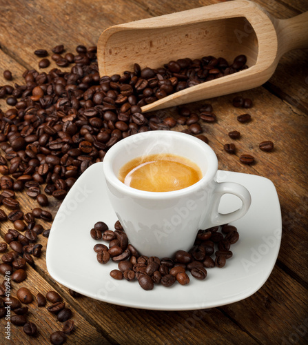 Obraz na płótnie canvas trzyczęściowy "tryptyk" Espresso - kawa