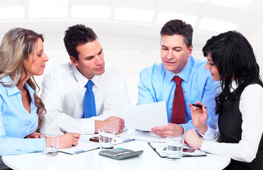 Wall Mural - Group of business people working.