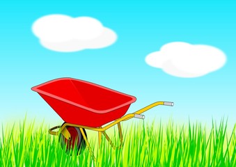 Wall Mural - Red Wheelbarrow