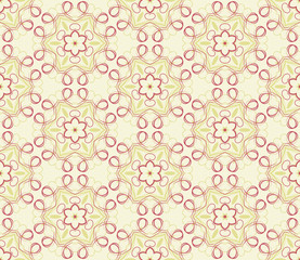 Aufkleber - Seamless wallpaper with floral ornament