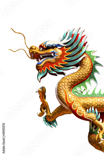 Naklejka - mata magnetyczna na lodówkę Chinese style dragon statue