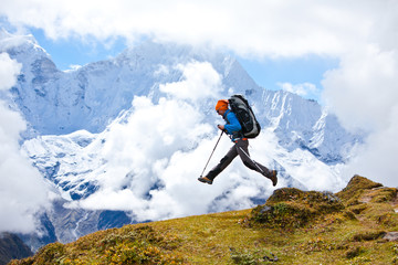 Sticker - Hiking in Himalaya mountains