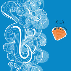 Fototapete - Sea waves seamless pattern