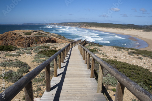 Naklejka samoprzylepna Plaża Bordeira, Algarve, Portugalia