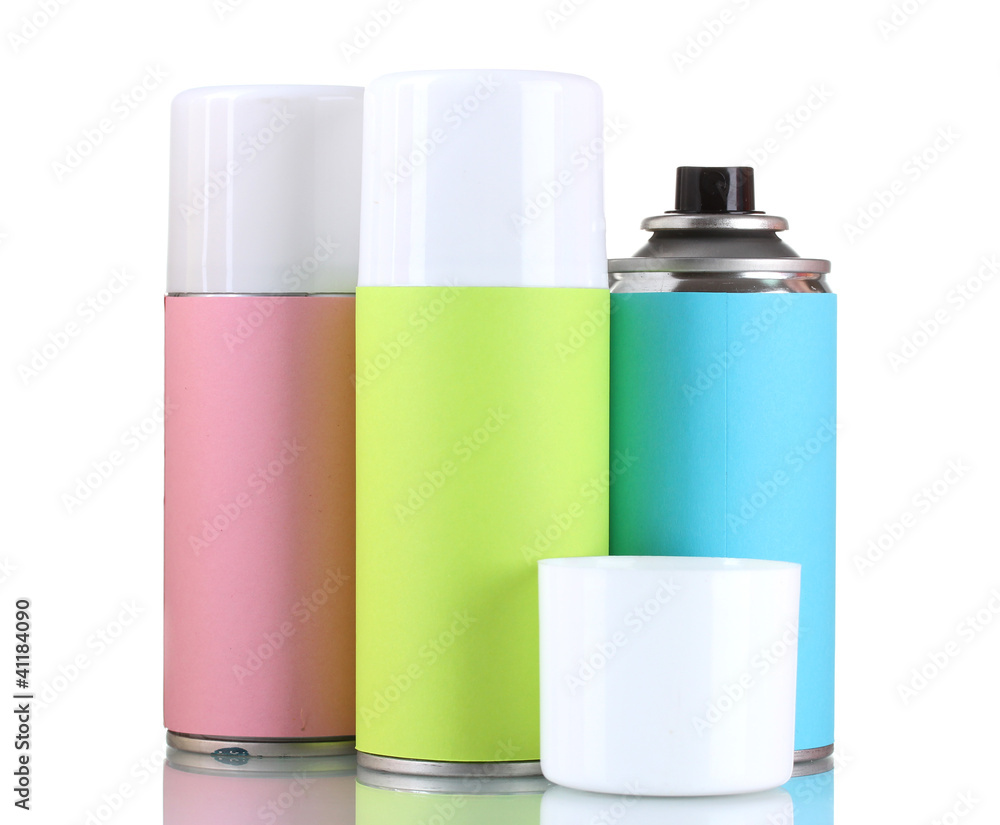 aerosol cans isolated on white