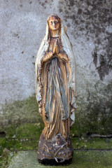 Wall Mural - old statue of virgin Mary