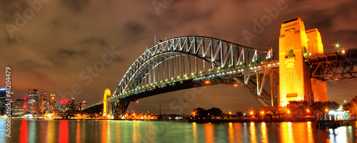 Obraz na płótnie canvas dwuczęściowy "dyptyk" Sydney Harbour z operą i mostem
