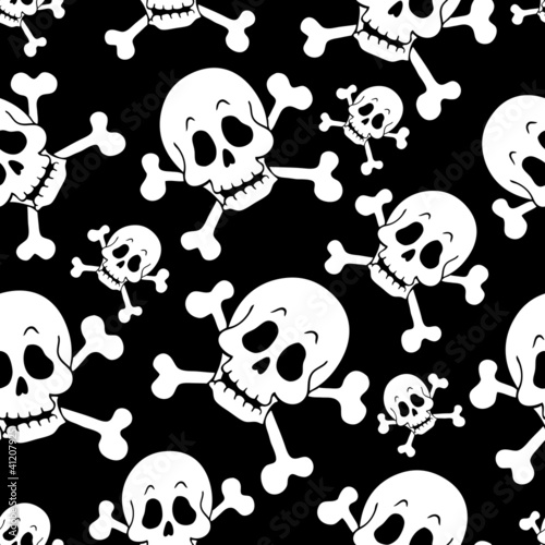 Naklejka samoprzylepna Bezszwowe tło motyw piratów 1