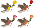 Birds with roses