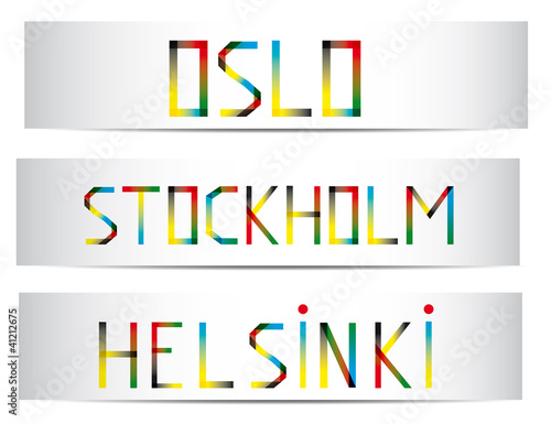 Photo bannières Oslo-Stockholm-Helsinki