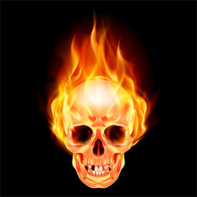 Scary Skull On Fire