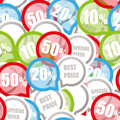Poster - Color Discount labels seamless background