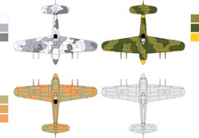 Detailed Vector Of Old Airplane With Camouflage Patterns
