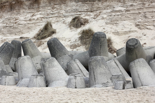 Tetrapoden als Küstenschutz auf Sylt