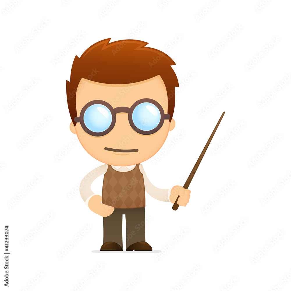 funny cartoon genius Stock Vector | Adobe Stock