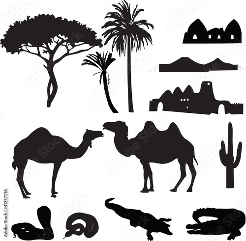 Naklejka na szybę silhouettes of African desert