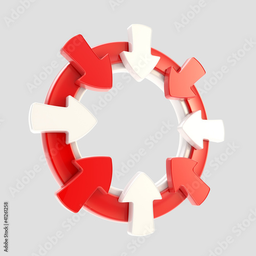 Arrow attention symbol badge isolated