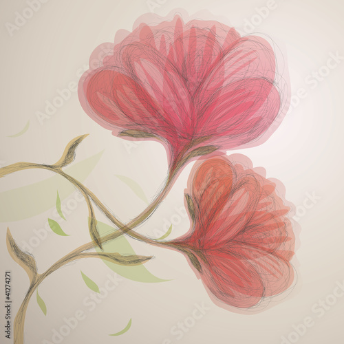 Fototapeta dla dzieci Sweet pink flowers / Abstract floral background