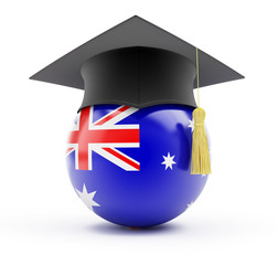 Sticker - education in australia on a white background