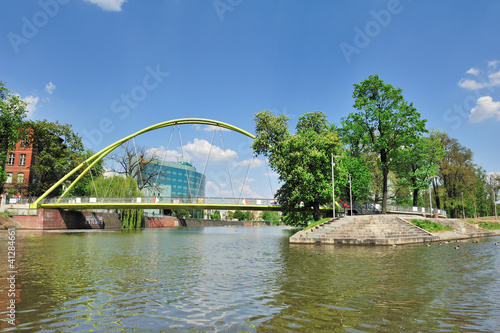 Plakat na papierze fotorealistycznym Wrocław - rzeka odra i most