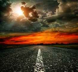 Canvas Print - asphalt road