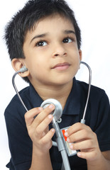 Wall Mural - Indian Little Doctor with stethoscope